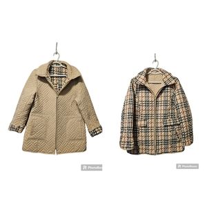 MOFFI REVERSIBLE quilted spring jacket cream and classic London plaid size 10